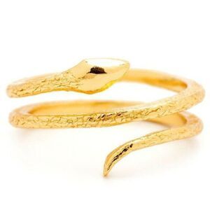 NWT Gorjana 18k Gold Snake Ring Boa Coil Wrap Serpent Dainty Thin Feminine Sz 6